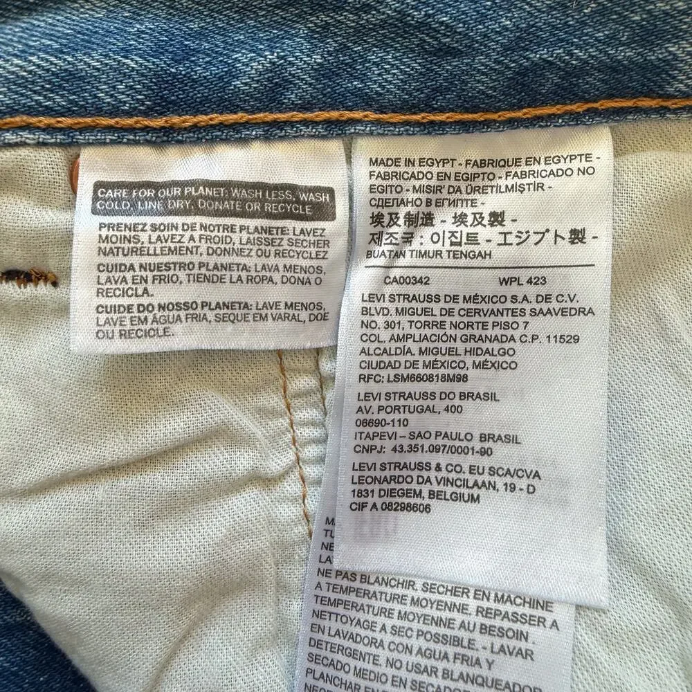 Levis 501 93 Original Jeans Mens 40x32 Medium Wash Blue Stretch